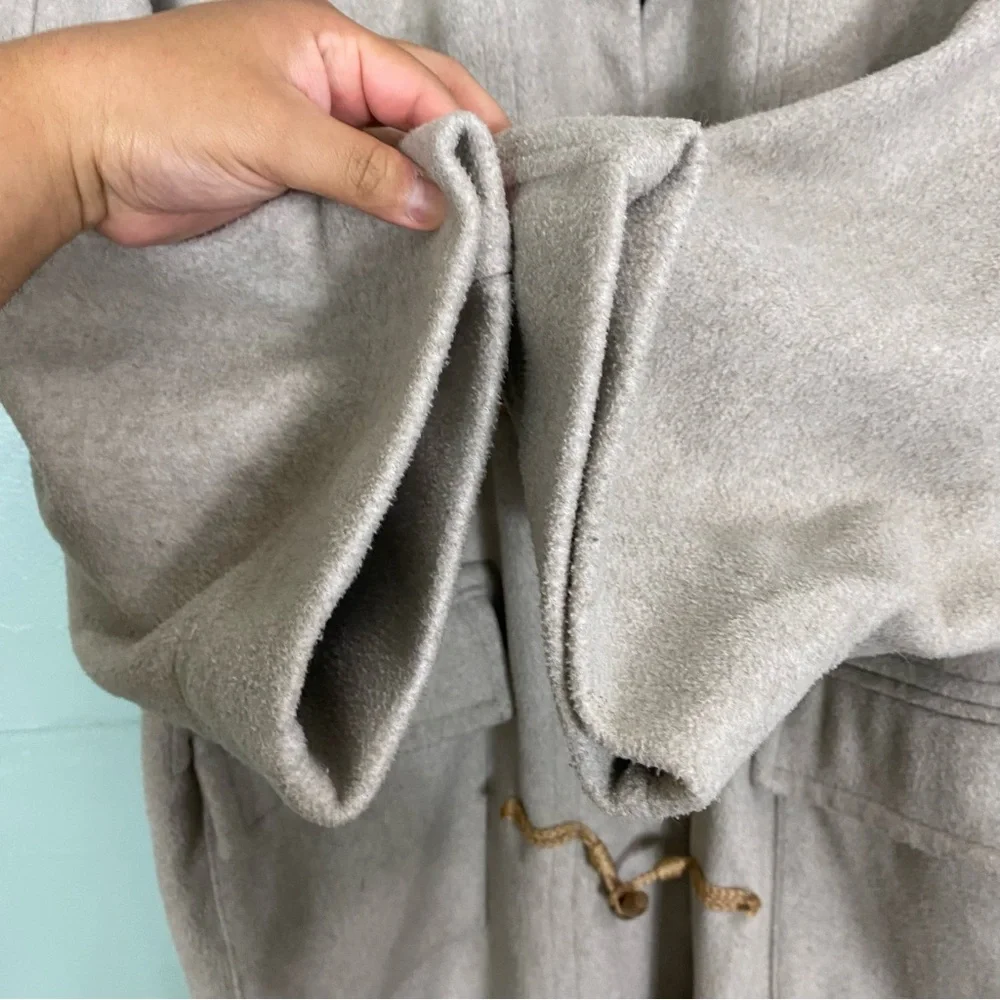 Free People Alma Duffle Coat Gray Tassel Long Length‎ Size Medium MISSING BELT